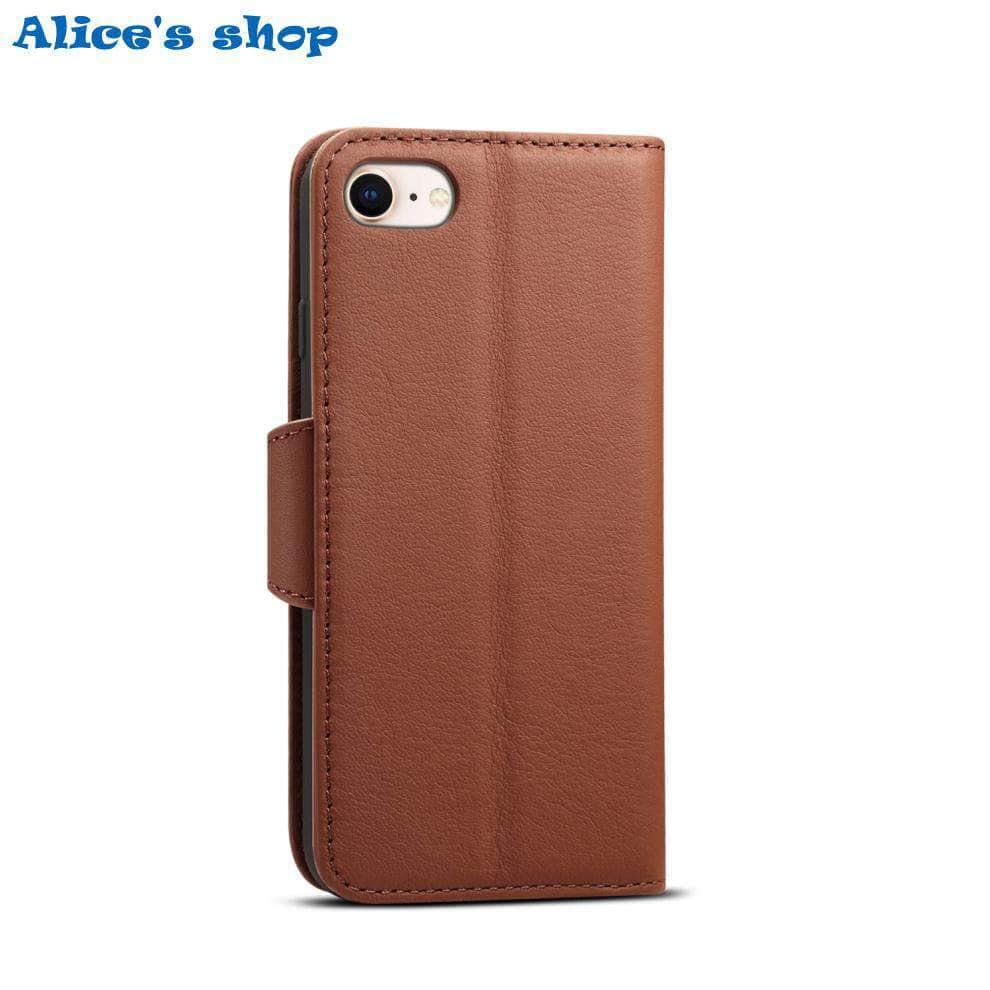 iPhone SE 2020 Luxury Soft Touch Genuine Leather Wallet Case - CaseBuddy