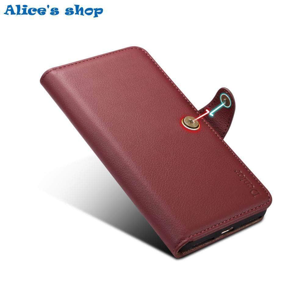 iPhone SE 2020 Luxury Soft Touch Genuine Leather Wallet Case - CaseBuddy