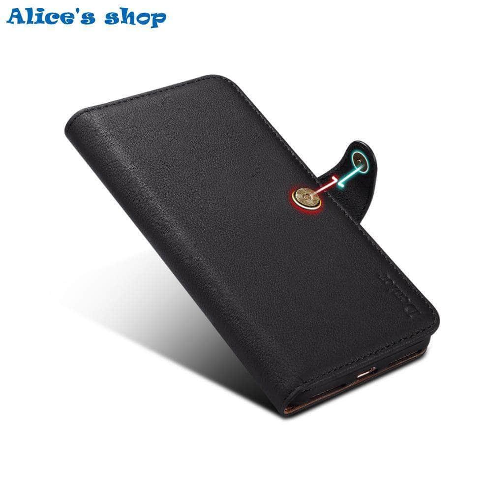 iPhone SE 2020 Luxury Soft Touch Genuine Leather Wallet Case - CaseBuddy