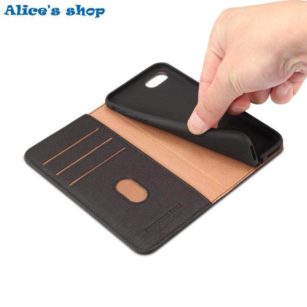 iPhone SE 2020 Luxury Soft Touch Genuine Leather Wallet Case - CaseBuddy