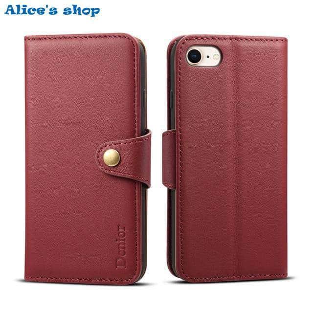 iPhone SE 2020 Luxury Soft Touch Genuine Leather Wallet Case - CaseBuddy