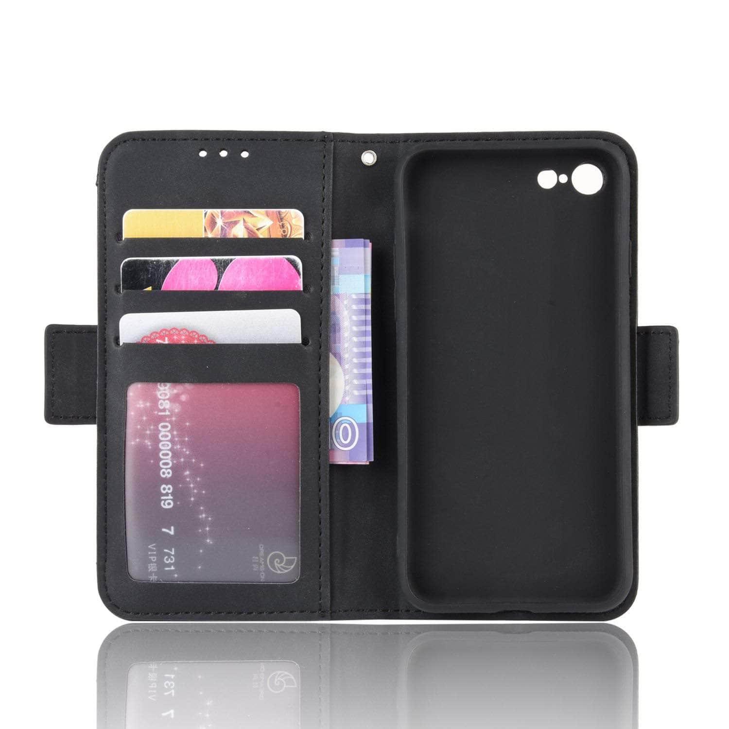 iPhone SE 2020 Multi-Card Slot Leather Book Flip Design Wallet - CaseBuddy
