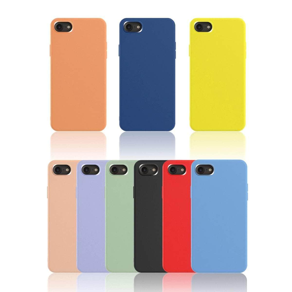 iPhone SE 2020 Silicone Candy Color Built-In Velvet Soft Matte TPU Cover - CaseBuddy