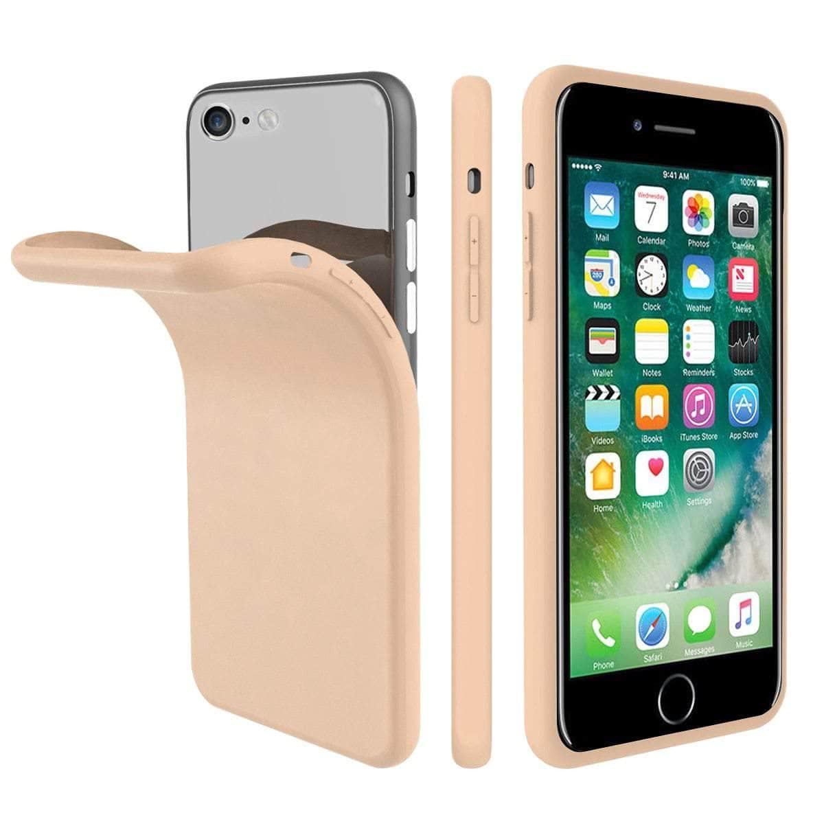 iPhone SE 2020 Silicone Candy Color Built-In Velvet Soft Matte TPU Cover - CaseBuddy