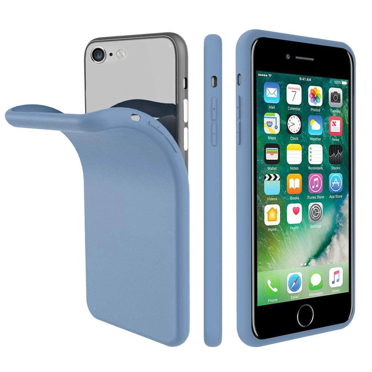 iPhone SE 2020 Silicone Candy Color Built-In Velvet Soft Matte TPU Cover - CaseBuddy