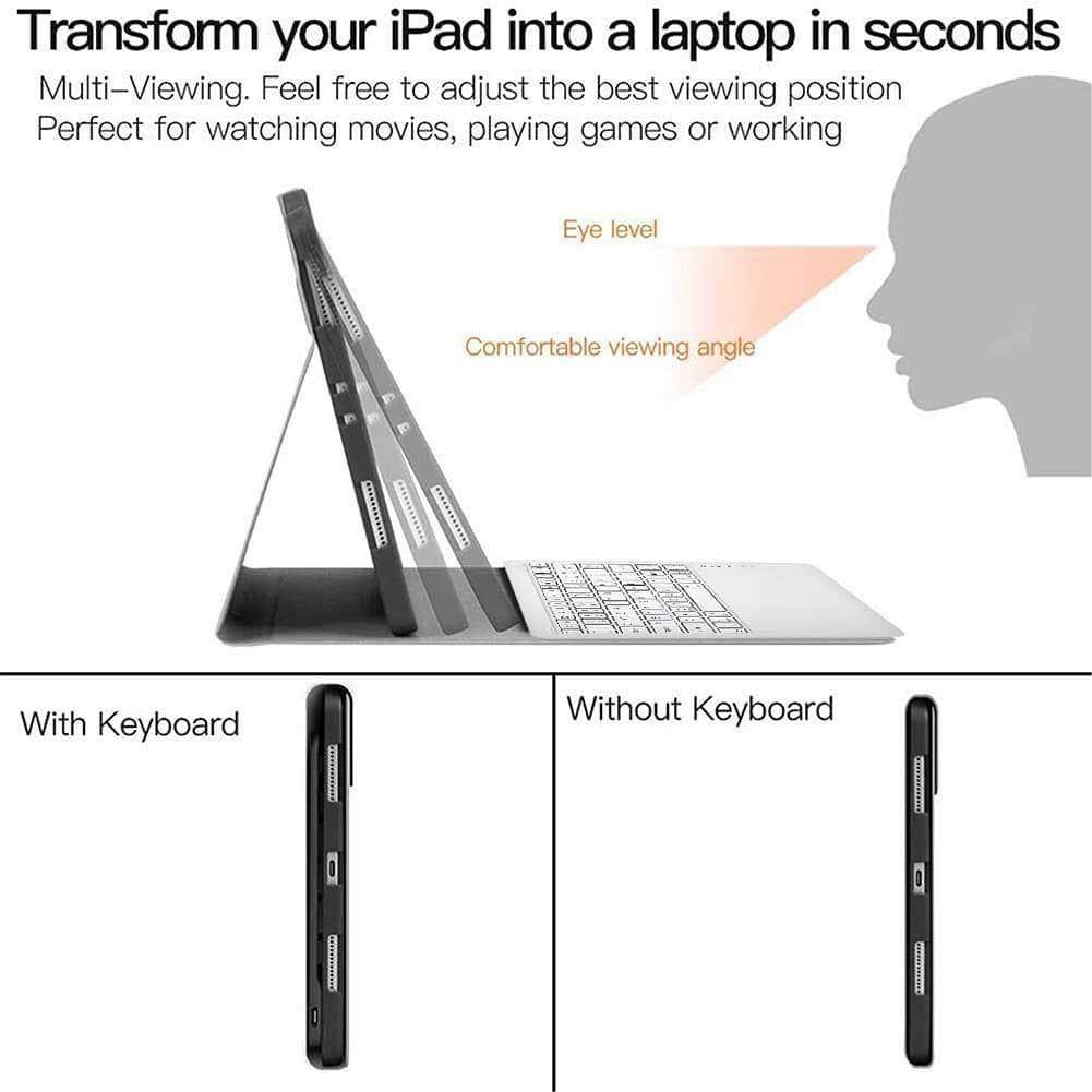 Keyboard Case Protect Shell iPad Pro 12.9 2020 Flip Folio Stand With Pen Holder - CaseBuddy