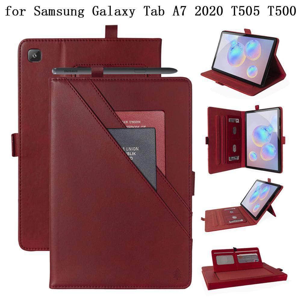 Leather Card Wallet Flip Galaxy Tab A7 10.4 T500 T505 Shockproof Stand Shell - CaseBuddy