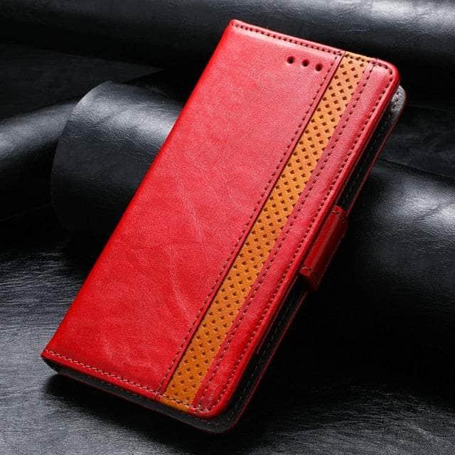 CaseBuddy Australia Casebuddy iPhone SE 2022 / Red Leather Case For iPhone 13 12 11 Pro Mini XR XS Max X 8 7 Plus Wallet Flip Book Case Cover Coque For Apple iPhone SE 2022 2020