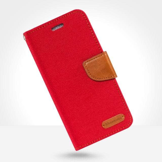 CaseBuddy Australia Casebuddy Galaxy S22 Ultra 5G / Red Leather Flip Galaxy S22 Ultra Business Case