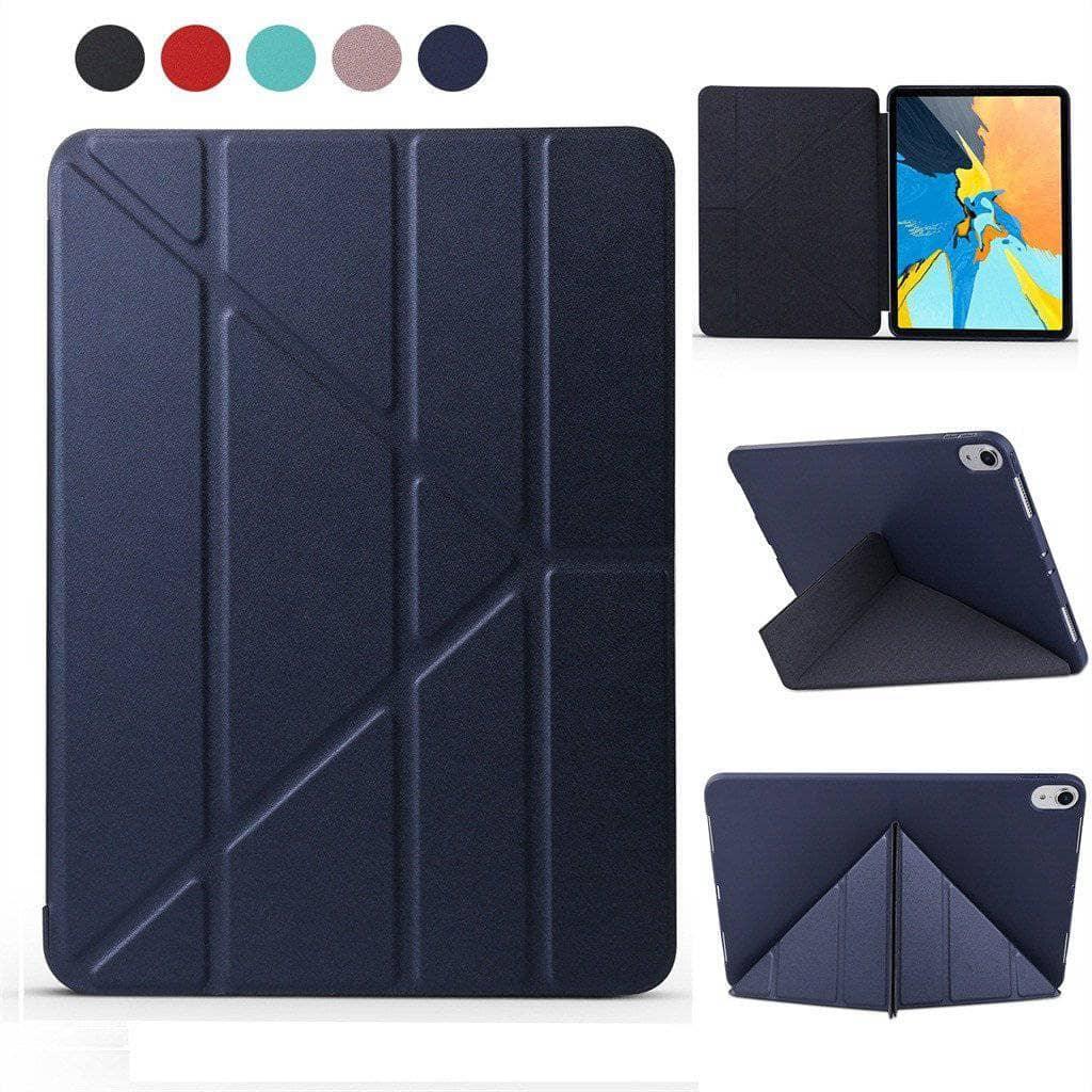 Leather Look Silica Gel Sleeve Tri-Fold Case iPad Mini 5 2019 - CaseBuddy