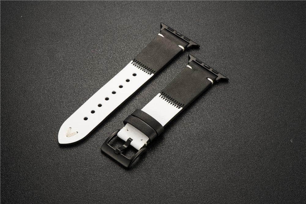Leather Strap Apple Watch 6 5 4 3 SE 44/42/40/38 Two-Color - CaseBuddy