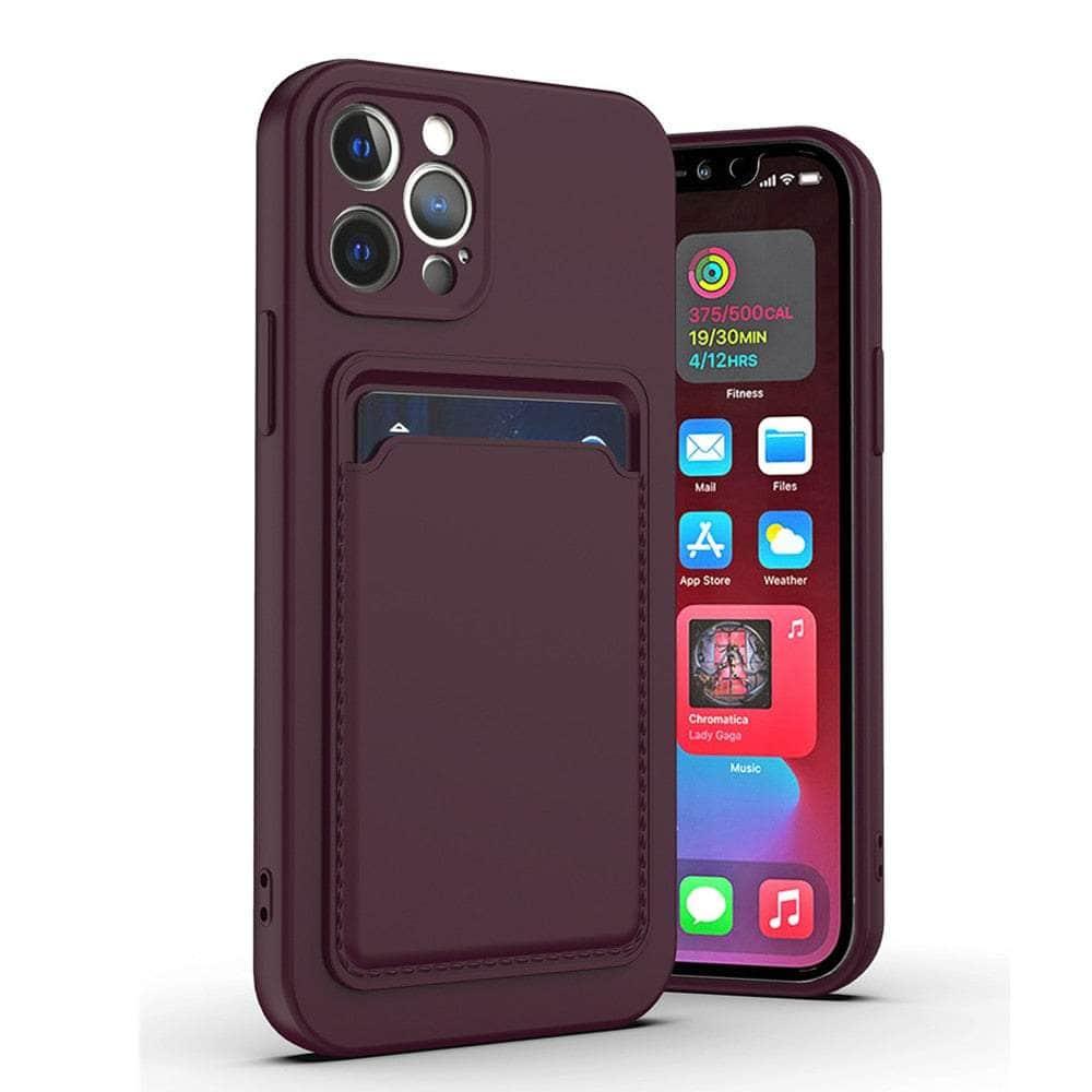 Casebuddy for iPhone 14 Max / Plum Liquid Silicone iPhone 14 Max Wallet Case