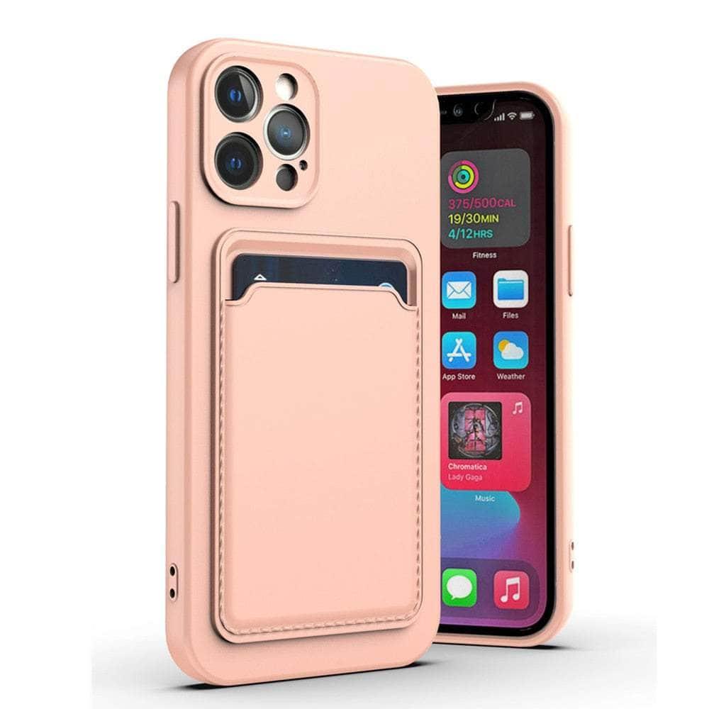 Casebuddy for iPhone 14 / Pink Liquid Silicone iPhone 14 Wallet Case