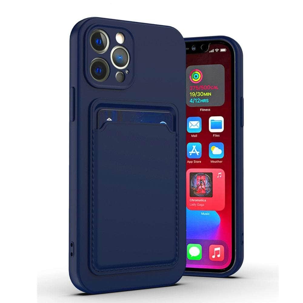 Casebuddy for iPhone 14 / Deep Navy Liquid Silicone iPhone 14 Wallet Case