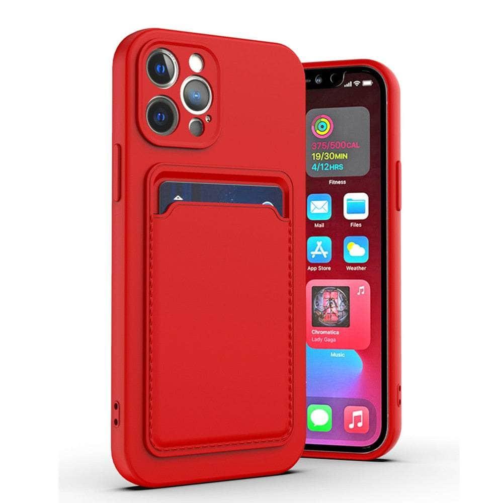 Casebuddy for iPhone 14 / Red Liquid Silicone iPhone 14 Wallet Case