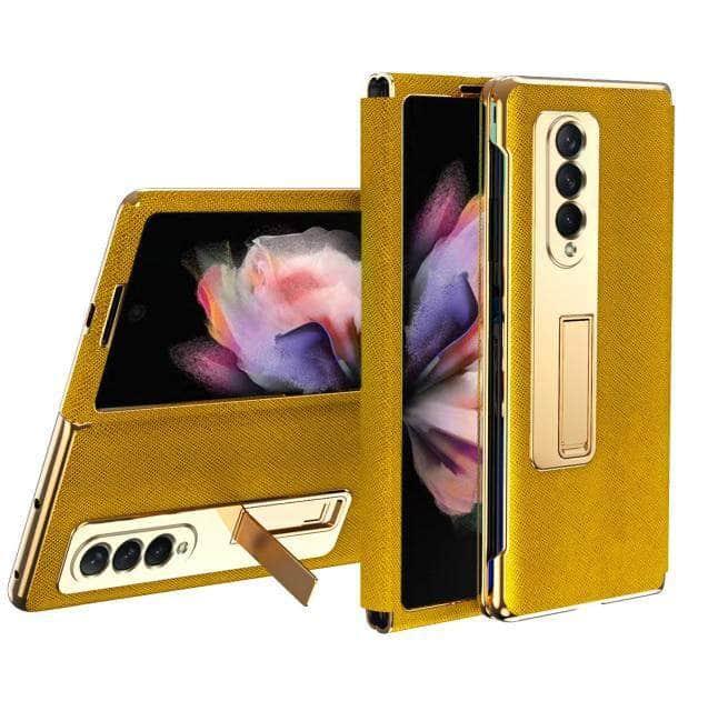 CaseBuddy Australia Casebuddy Z Fold 3 / gold Luxury Galaxy Z Fold 3 Foldable Kickstand Front Cover