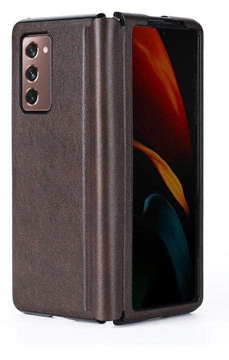 CaseBuddy Australia brown vegan / for galaxy z fold3 Luxury Galaxy Z Fold 3 Vintage Shell Case