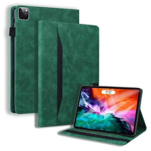 CaseBuddy Australia Casebuddy Green Luxury iPad Pro 12.9 2021 Stand PU Leather Wallet Cover