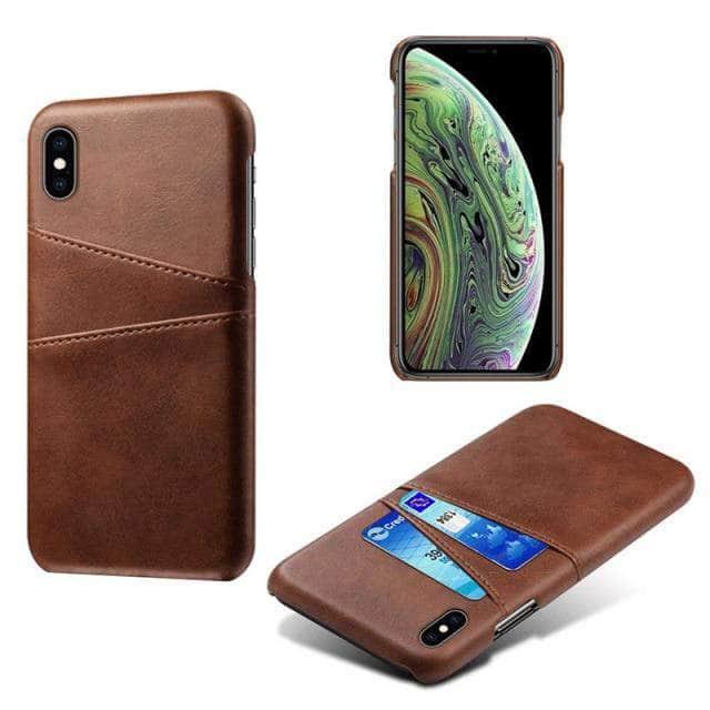 CaseBuddy Australia Casebuddy For iPhone 13Pro Max / Brown Luxury iPhone 13 Pro Max Card Holder Case