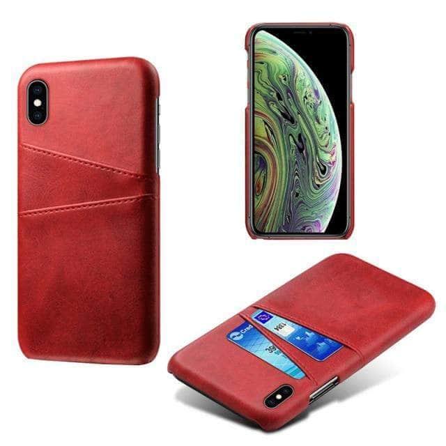 CaseBuddy Australia Casebuddy For iPhone 13Pro Max / Red Luxury iPhone 13 Pro Max Card Holder Case
