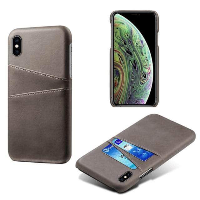 CaseBuddy Australia Casebuddy For iPhone 13Pro Max / Gray Luxury iPhone 13 Pro Max Card Holder Case