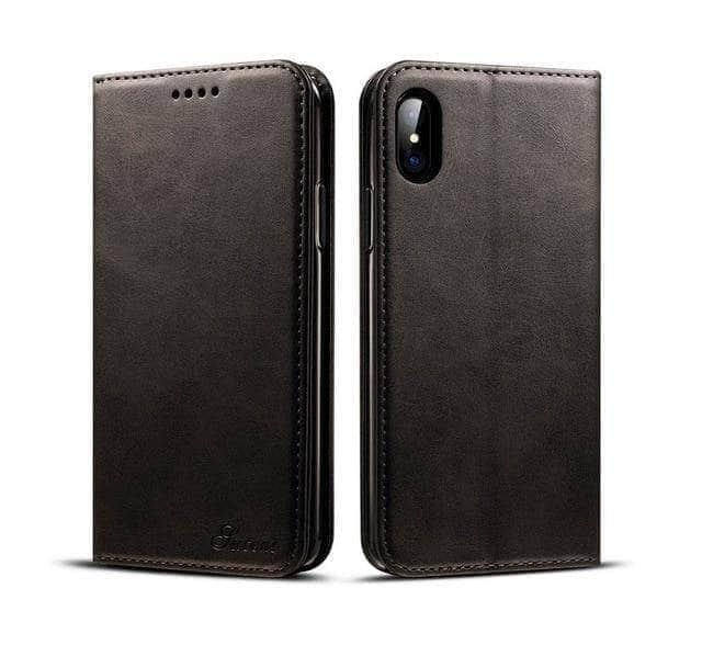 CaseBuddy Casebuddy Black / for iphone XS Luxury Leather Wallet Case iPhone XR XS Max Flip Card Pocket