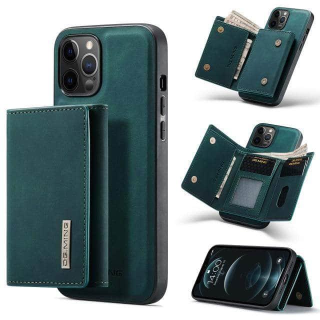 CaseBuddy Australia Casebuddy For iPhone 13 / Green Luxury Magnetic iPhone 13 & 13 Pro Detachable Leather Case