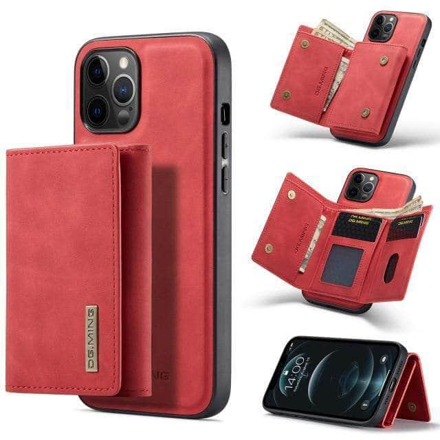 CaseBuddy Australia Casebuddy For iPhone 13 / Red Luxury Magnetic iPhone 13 & 13 Pro Detachable Leather Case