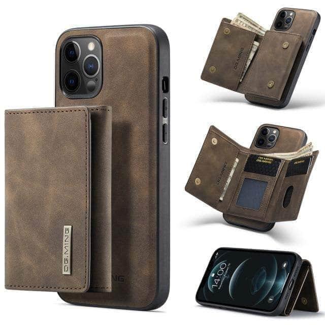 CaseBuddy Australia Casebuddy For iPhone 13 / Coffee Luxury Magnetic iPhone 13 & 13 Pro Detachable Leather Case
