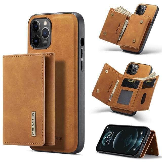 CaseBuddy Australia Casebuddy For iPhone 13 / Brown Luxury Magnetic iPhone 13 & 13 Pro Detachable Leather Case