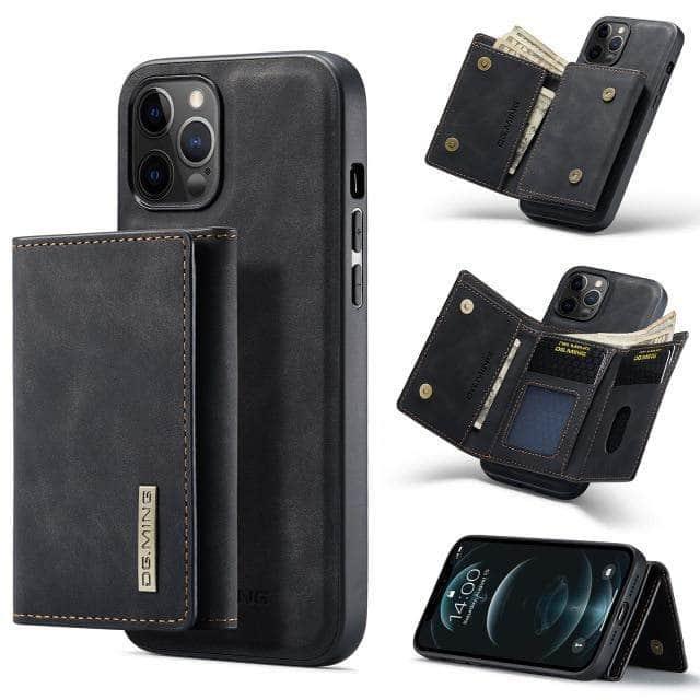 CaseBuddy Australia Casebuddy For iPhone 13 / Black Luxury Magnetic iPhone 13 & 13 Pro Detachable Leather Case