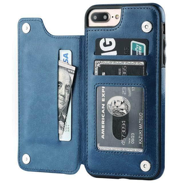 CaseBuddy Australia Casebuddy for iPhone 13 mini / Blue Luxury Slim iPhone 13 Mini Wallet Card Slots Case