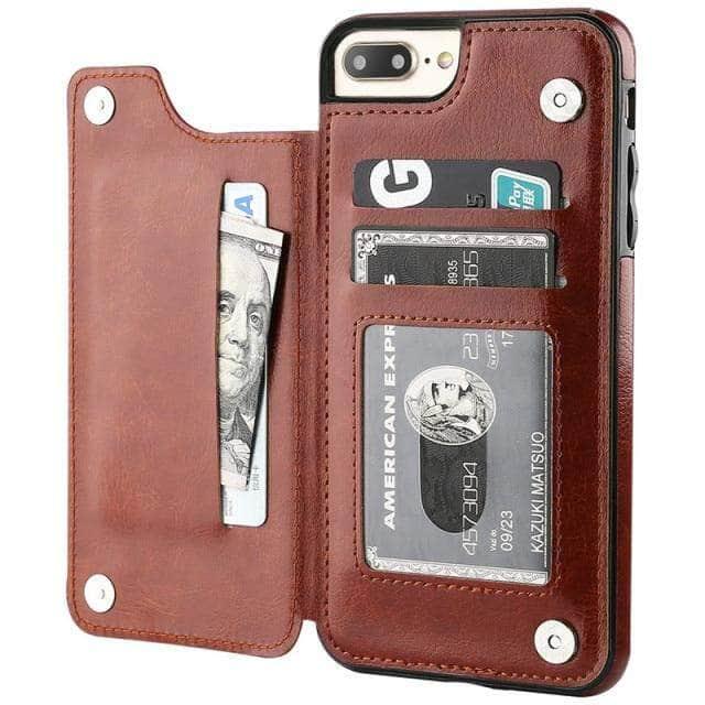 CaseBuddy Australia Casebuddy for iPhone 13Pro Max / Brown Luxury Slim iPhone 13 Pro Max Wallet Card Slots Case