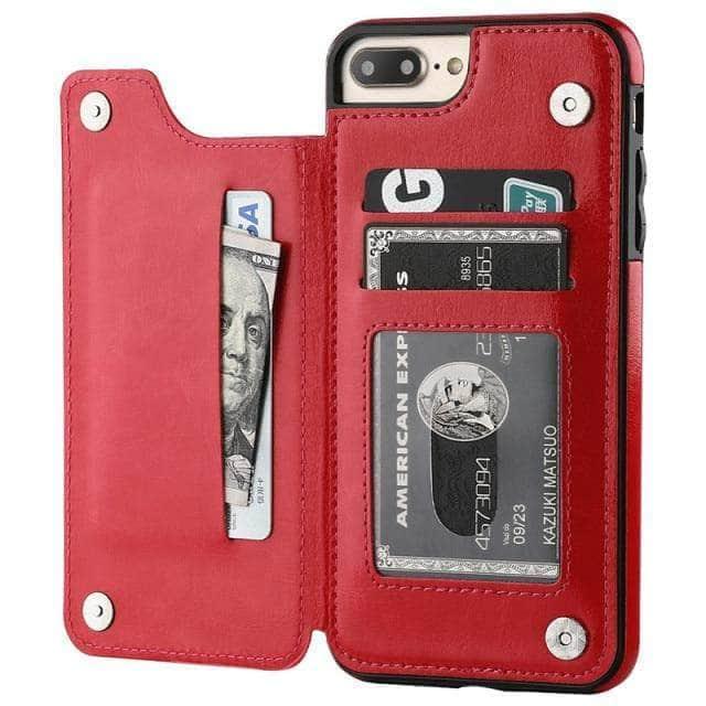 CaseBuddy Australia Casebuddy for iPhone 13Pro Max / Red Luxury Slim iPhone 13 Pro Max Wallet Card Slots Case