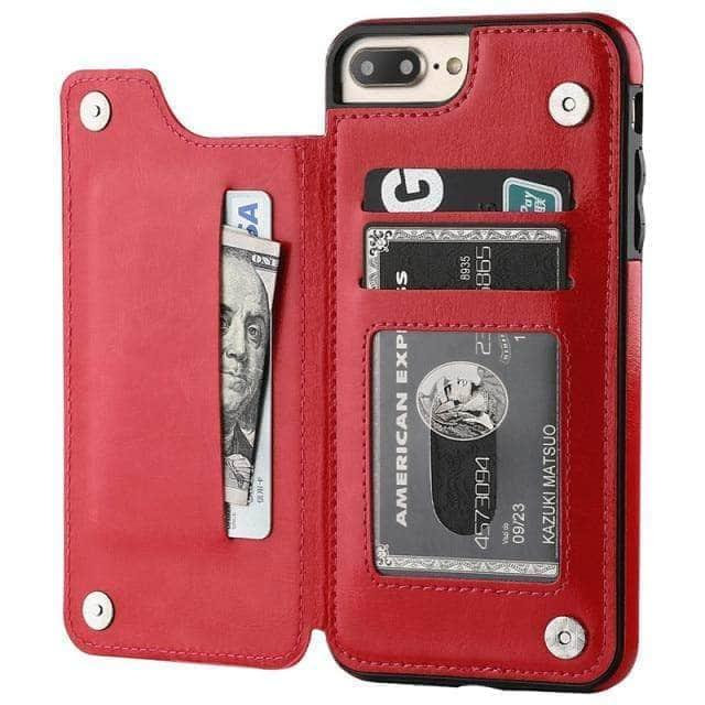 CaseBuddy Australia Casebuddy for iPhone 13 / Red Luxury Slim iPhone 13 & 13 Pro Wallet Card Slots Case