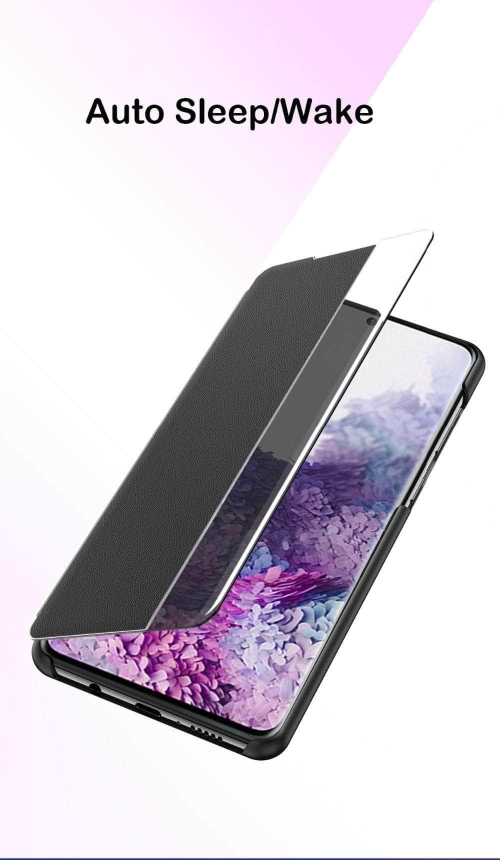 CaseBuddy Australia Casebuddy Luxury Smart Clear Window View S21 Flip Cover