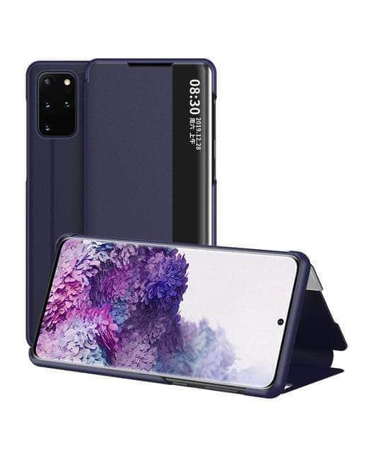 CaseBuddy Australia Casebuddy S21 / Dark blue Luxury Smart Clear Window View S21 Flip Cover