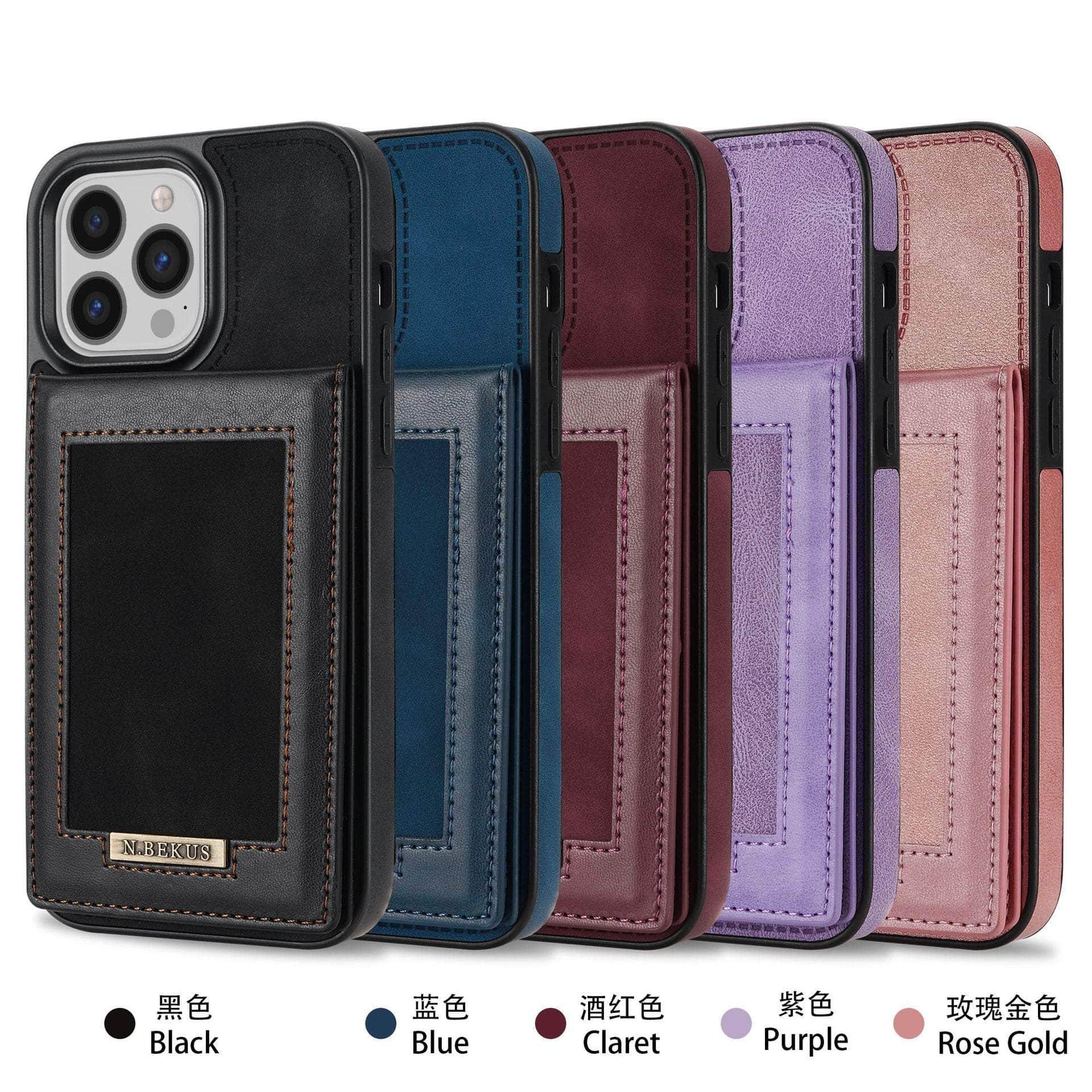 Casebuddy Luxury Vegan Leather iPhone 14 Pro Max Wallet Card Slots Holder