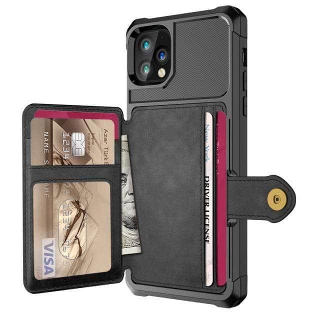 CaseBuddy Australia Casebuddy for iPhone 13 ProMax / Black Luxury Wallet iPhone 13 Pro MaxCards Case