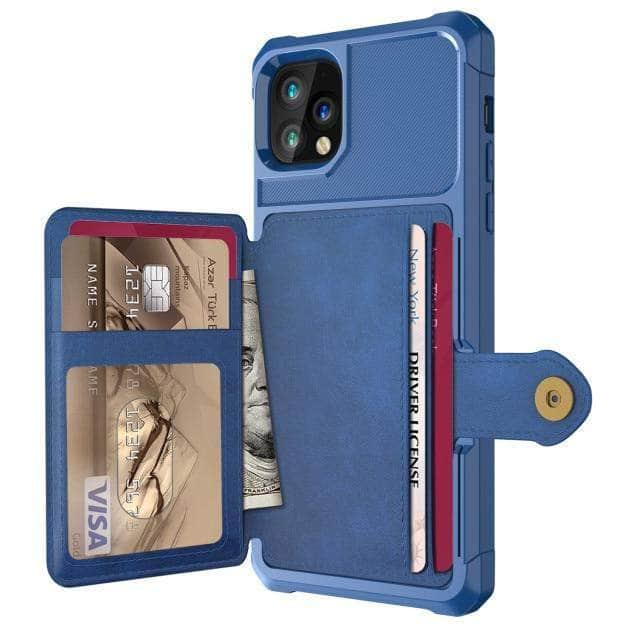 CaseBuddy Australia Casebuddy for iPhone 13 ProMax / Blue Luxury Wallet iPhone 13 Pro MaxCards Case
