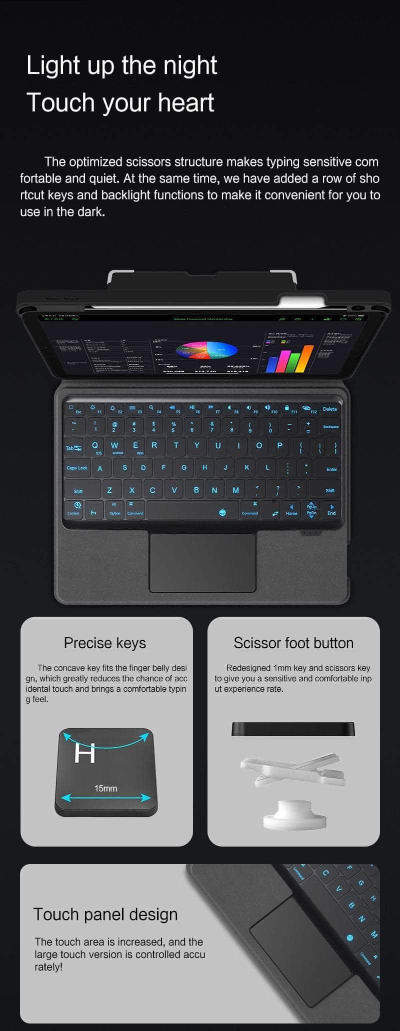 CaseBuddy Australia Casebuddy Black / 2021 iPad 10.2 Magic Keyboard iPad 9 2021 Backlit Tablet Smart Case