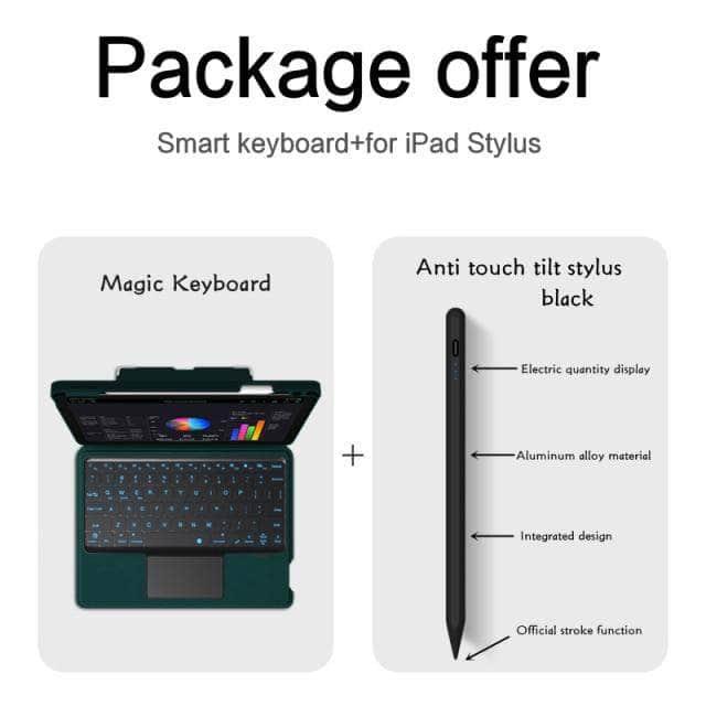 CaseBuddy Australia Casebuddy Black / 2021 iPad 10.2 Magic Keyboard iPad 9 2021 Backlit Tablet Smart Case