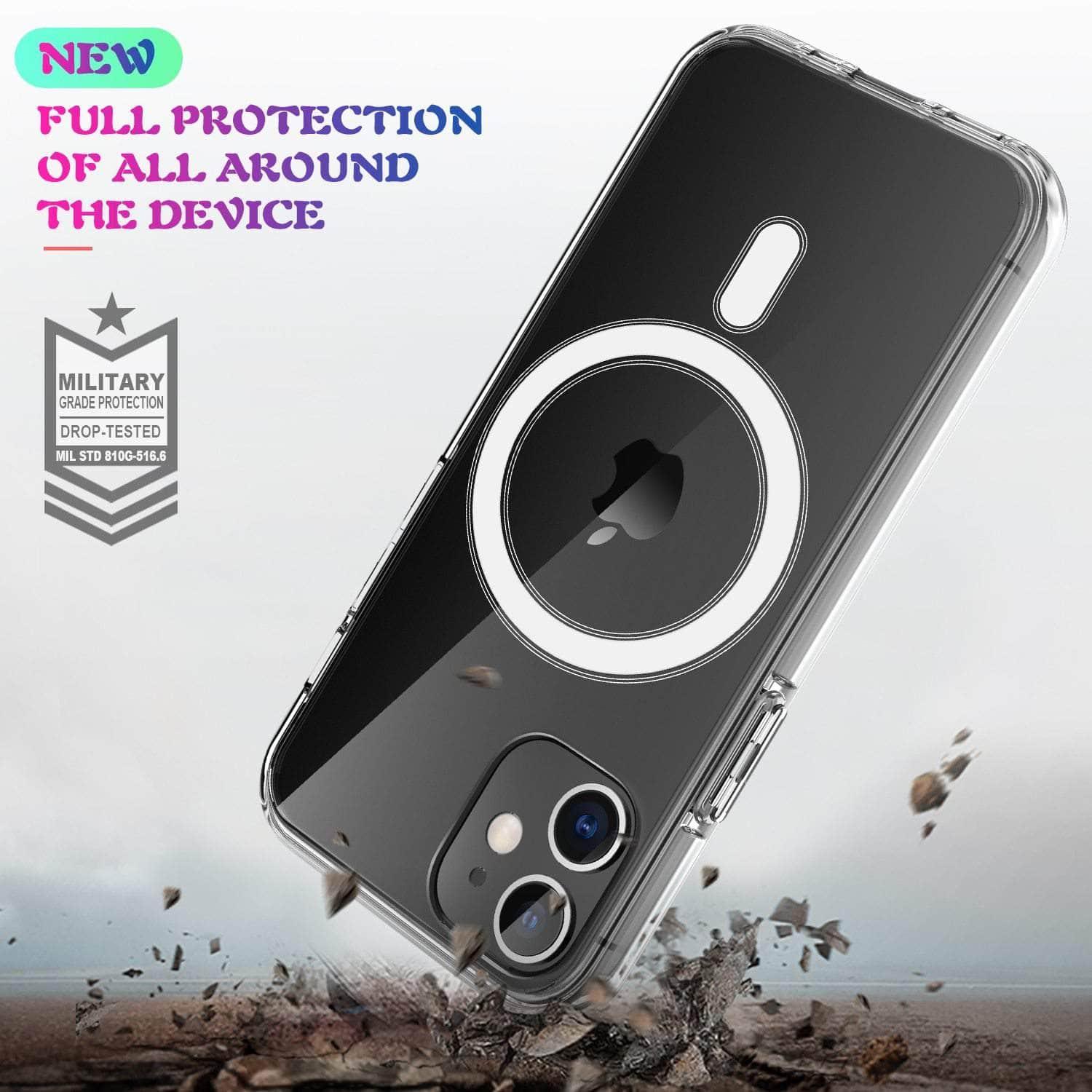 Magnetic Clear Acrylic Back Cover iphone 12 Drop Protection Case