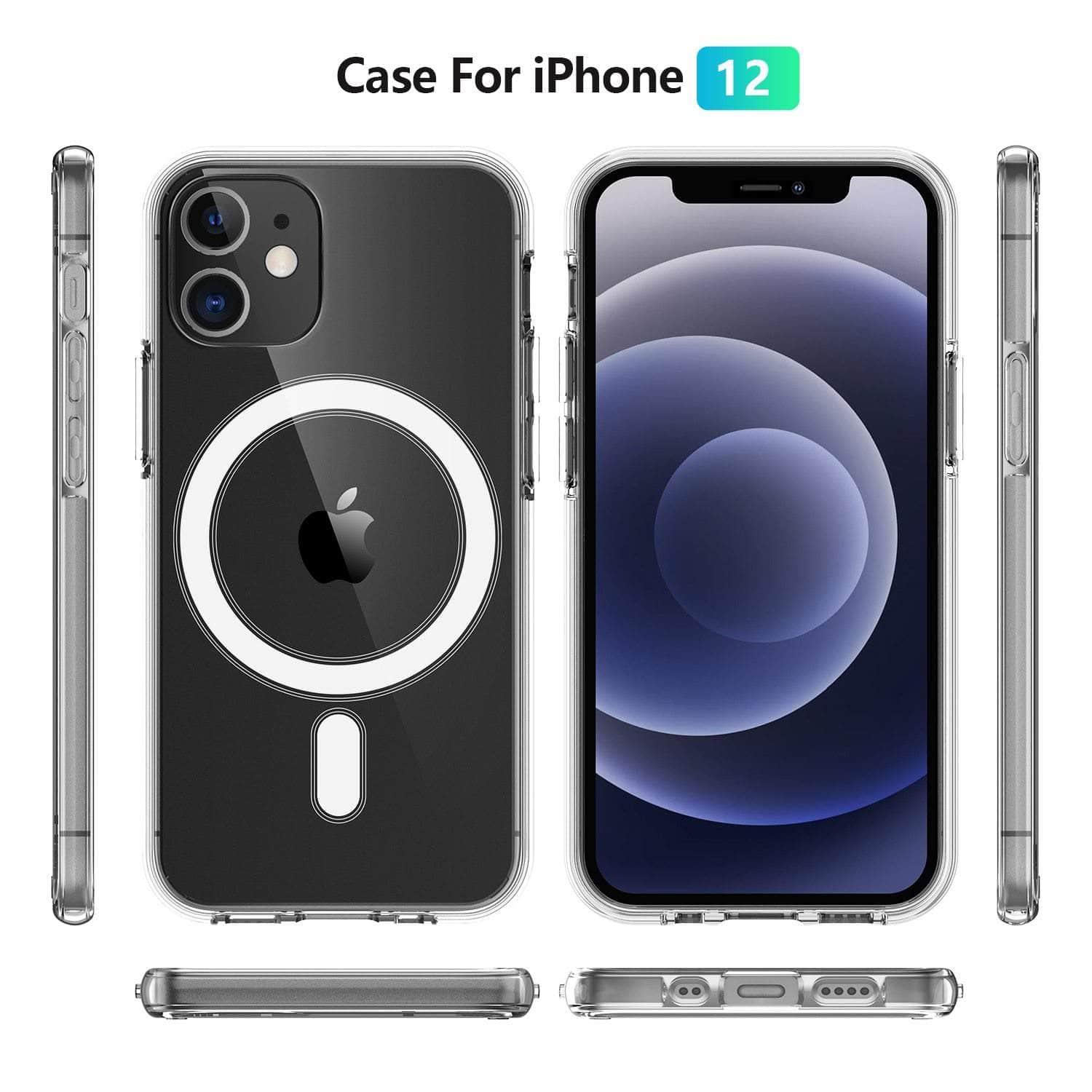 Magnetic Clear Acrylic Back Cover iphone 12 Drop Protection Case - CaseBuddy