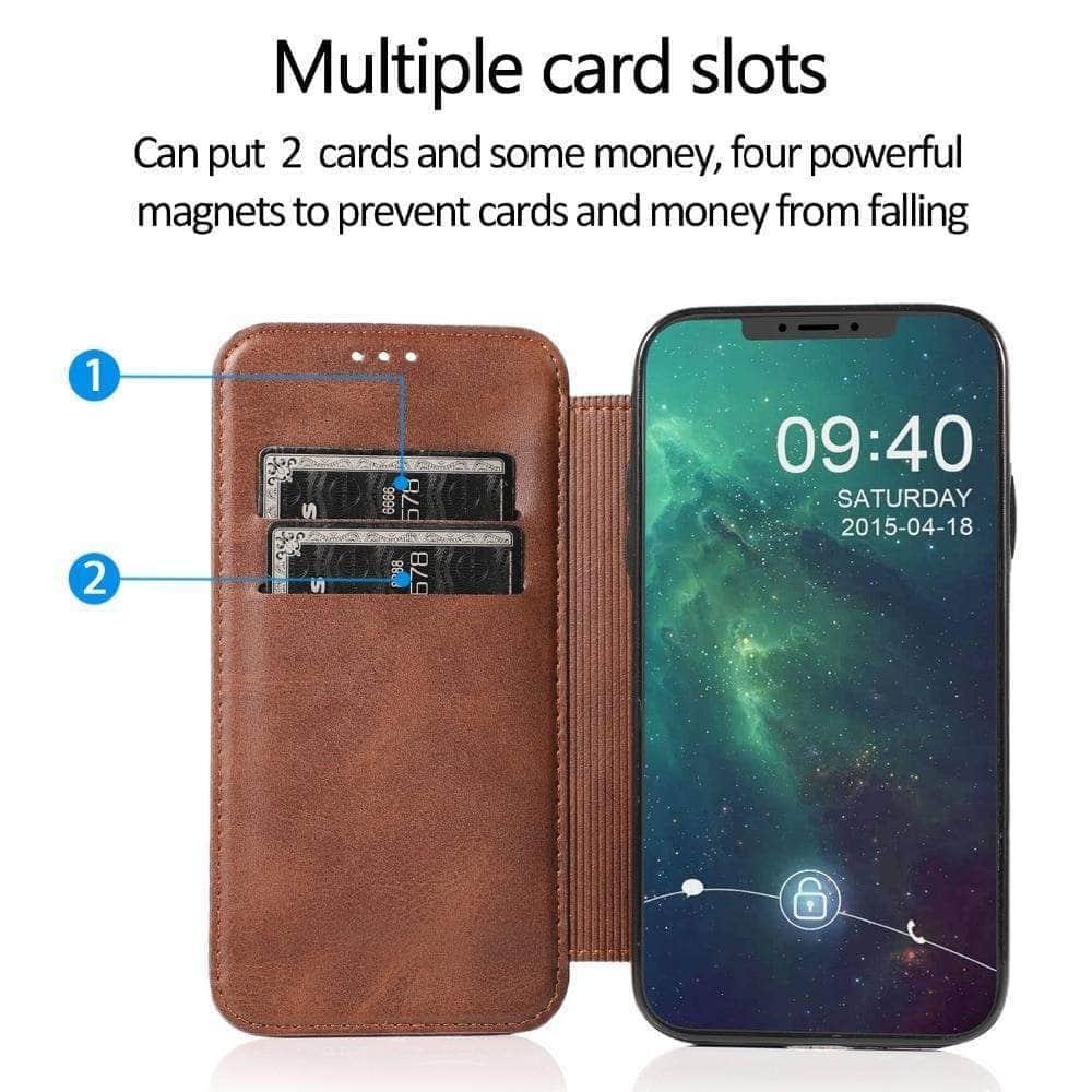Magnetic Flip Leather Case iPhone Card Slots Wallet
