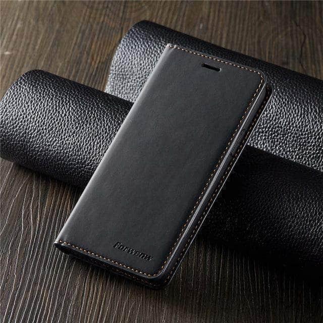 CaseBuddy Casebuddy iPhone 11 Pro / Black Magnetic Leather Flip Phone Case Apple iPhone 11 Luxury Wallet Cover Anti-knock  Fashion Business