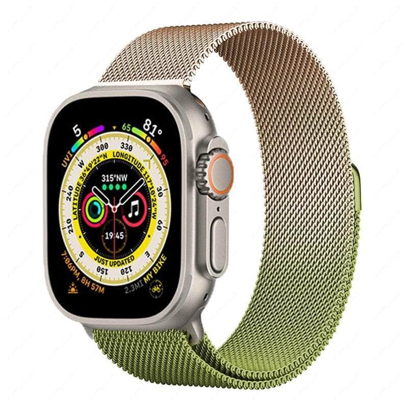 Casebuddy Green rose gold / 42mm -44mm-45mm-49mm Magnetic Strap Apple Watch Ultra 8 7 6 SE 5 4 3