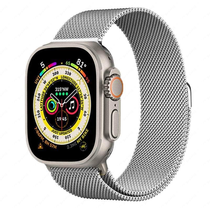 Casebuddy silver / 42mm -44mm-45mm-49mm Magnetic Strap Apple Watch Ultra 8 7 6 SE 5 4 3