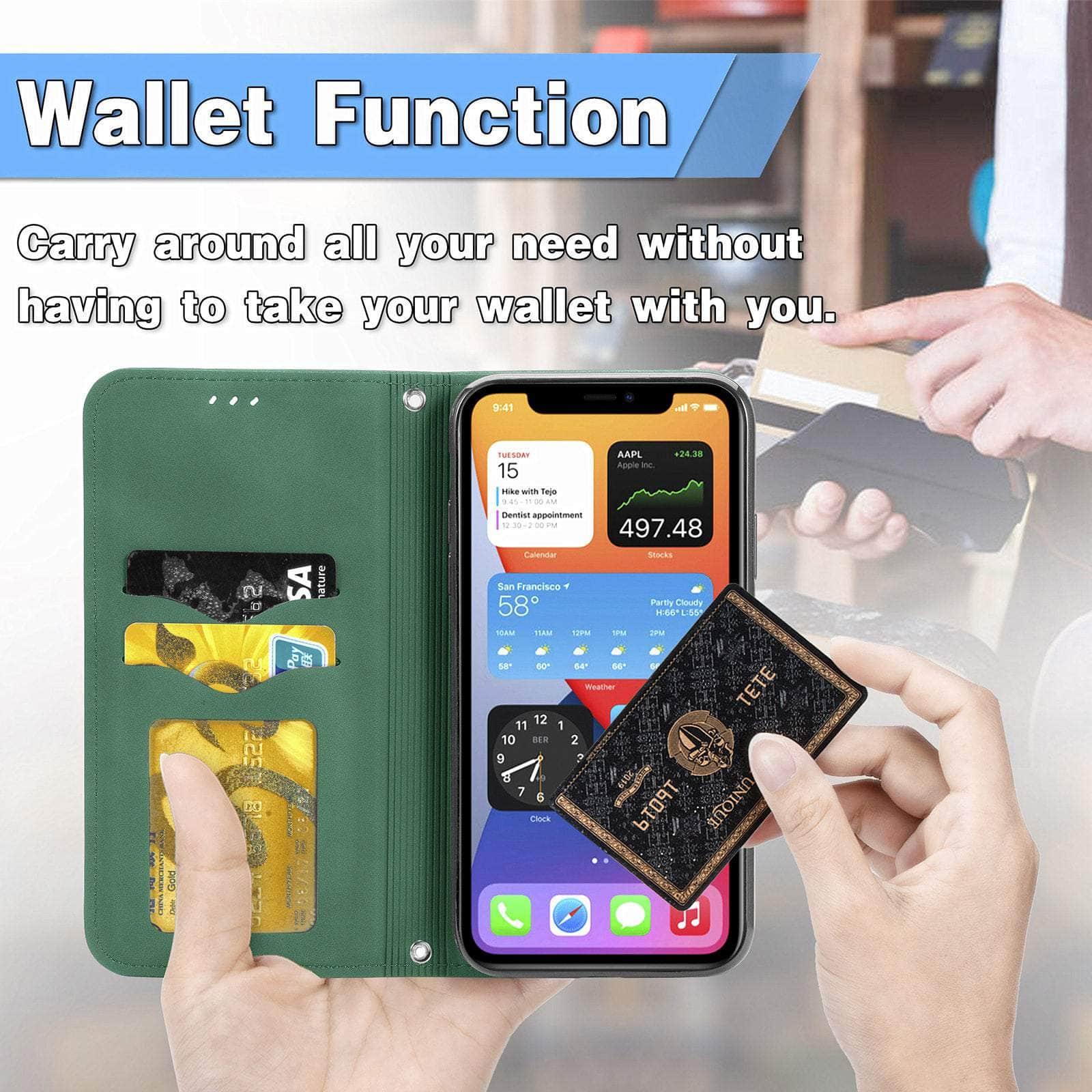 CaseBuddy Australia Casebuddy Matte Leather Case For iPhone 13 12 11 Pro Mini XR XS Max X 8 7 6s 6 Plus Flip Book Case Cover For Apple iPhone SE 2022 2020