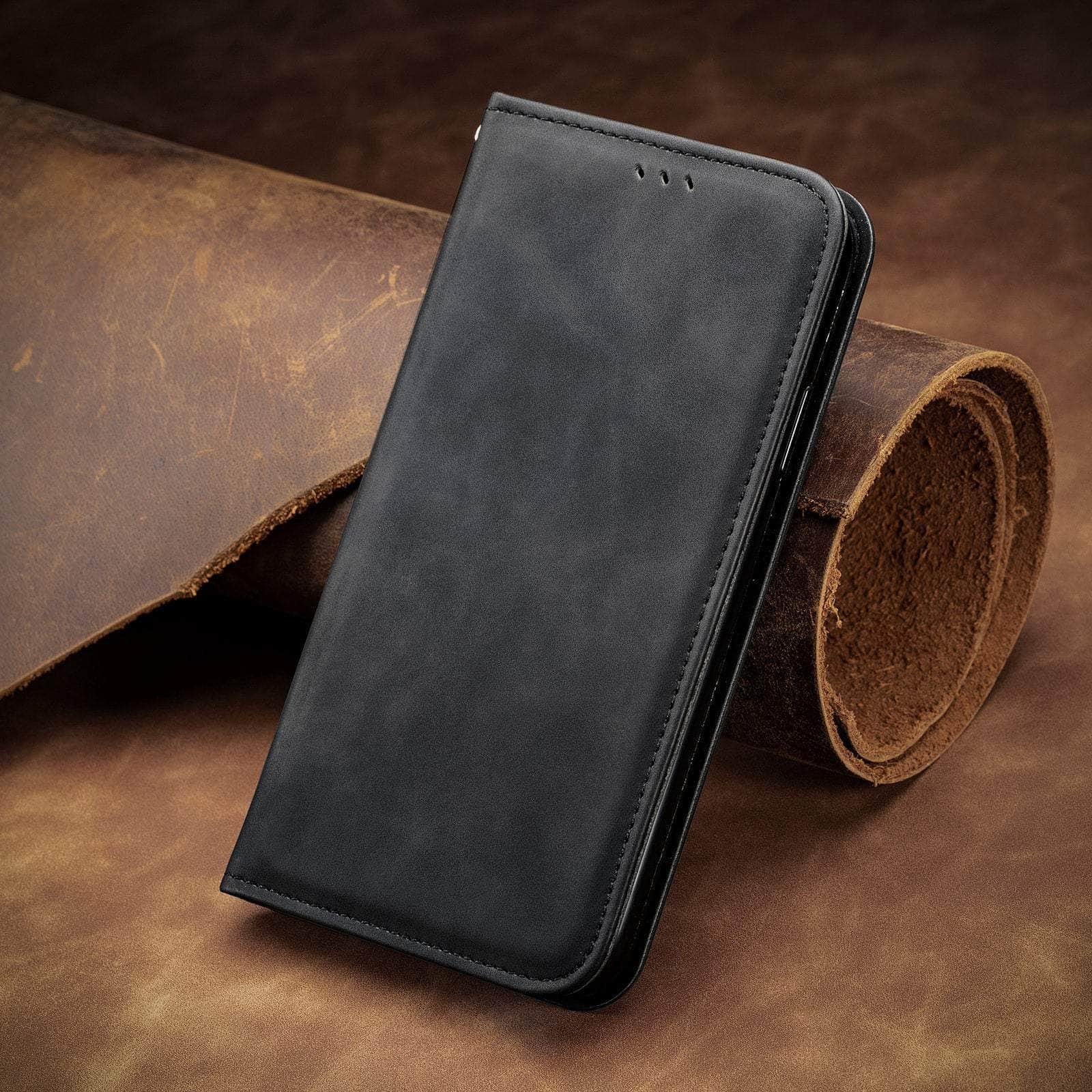 CaseBuddy Australia Casebuddy Matte Leather Case For iPhone 13 12 11 Pro Mini XR XS Max X 8 7 6s 6 Plus Flip Book Case Cover For Apple iPhone SE 2022 2020